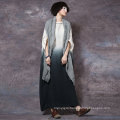 Original Design Vintage Plus Size dip dye Pure Linen Women Dress